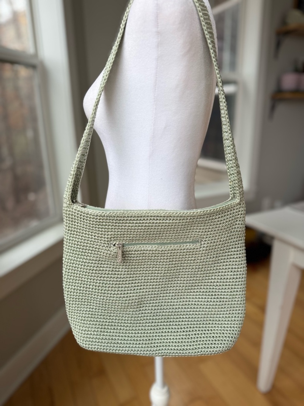 The Sak Mint Sage Green Crochet Shoulder Bag Purse - Picture 2 of 16